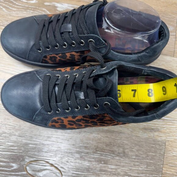 Born Black Leather Cheetah Print Sneakers Women's See Pictures for Sizing - Picture 5 of 7